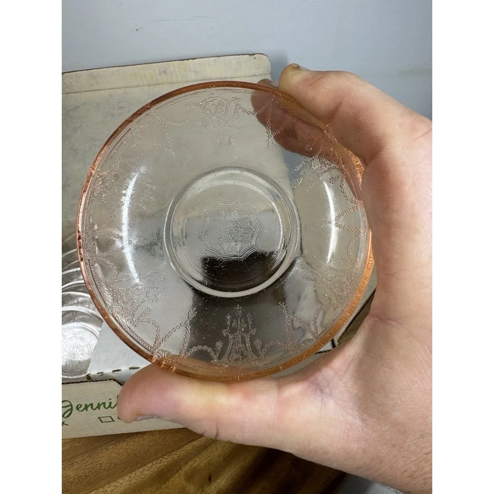 VTG‎ Mosser Glass Miniatures depression, Jennifer #12 - Pink Bowl Set